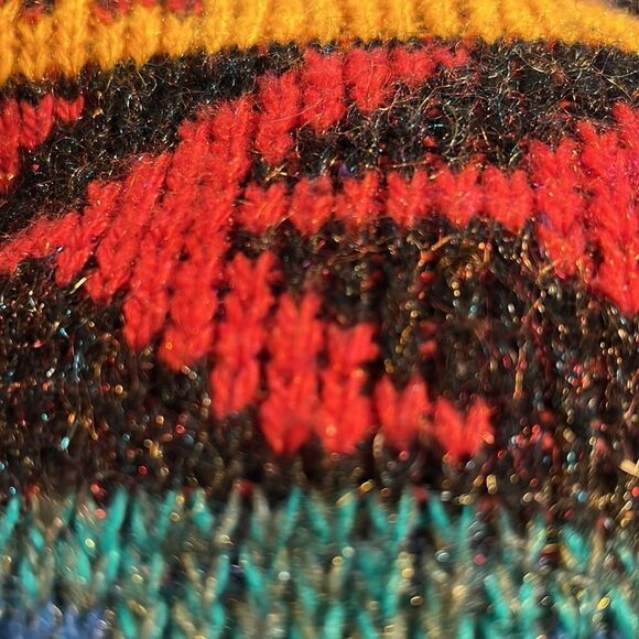 Vintage 90s Fabe Colorful Sweater with Metallic Threads. Sz M. Great Condition! - Picture 2 of 11